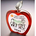 Acrylic Red Tinted Apple Half Embedment Award